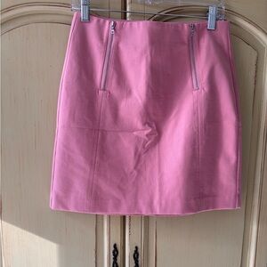 LOFT Pink Mini Skirt with Zipper Accents NWT